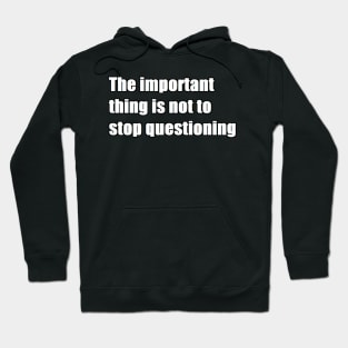 The important thing is not to stop questioning Hoodie